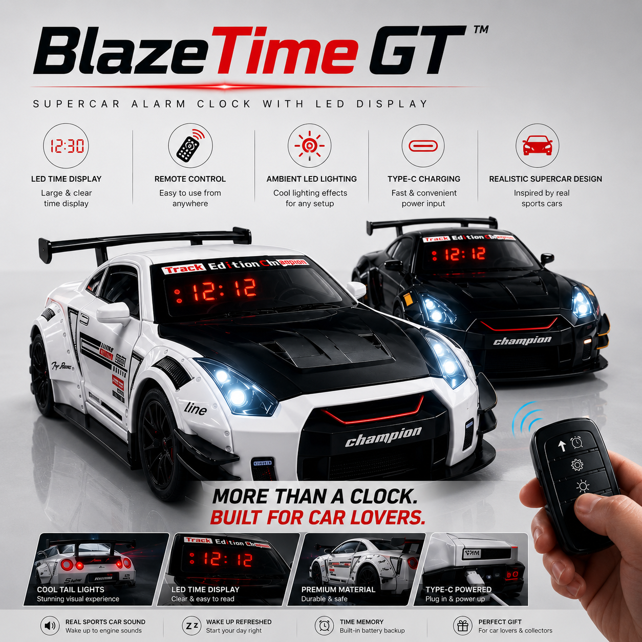 BlazeTime GT- Supercar Alarm Clock